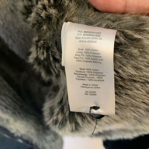 Community Hooded Coat Parka XL Aritzia Black Faux Fur Lined Removeable Lining - Picture 12 of 12